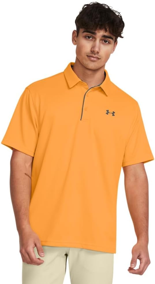 Under Armour Men's Tech Golf Polo - Small - (803) Nova Orange / / Pitch Gray