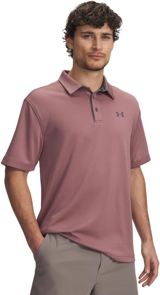 Under Armour Men's Tech Golf Polo - XX - Large - (651) Maroon Mist / / Pitch Gray