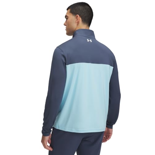 Under Armour Men's Tee 2 Green 1/4 Zip - Small - (411) Midnight Navy / Downpour Gray / Cyber Green