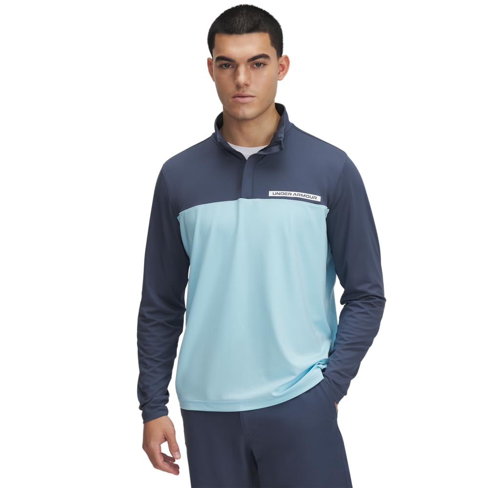 Under Armour Men's Tee 2 Green 1/4 Zip - X - Large - (411) Midnight Navy / Downpour Gray / Cyber Green