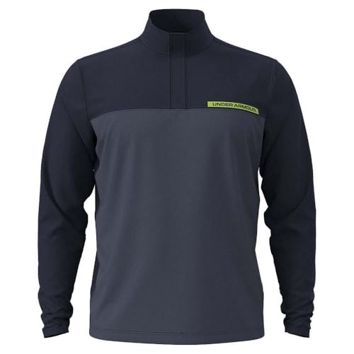 Under Armour Men's Tee 2 Green 1/4 Zip - X - Large - (411) Midnight Navy / Downpour Gray / Cyber Green