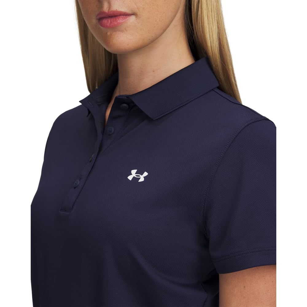 Under Armour Women's Active Short Sleeve Polo - Large - (100) White / / Halo Gray