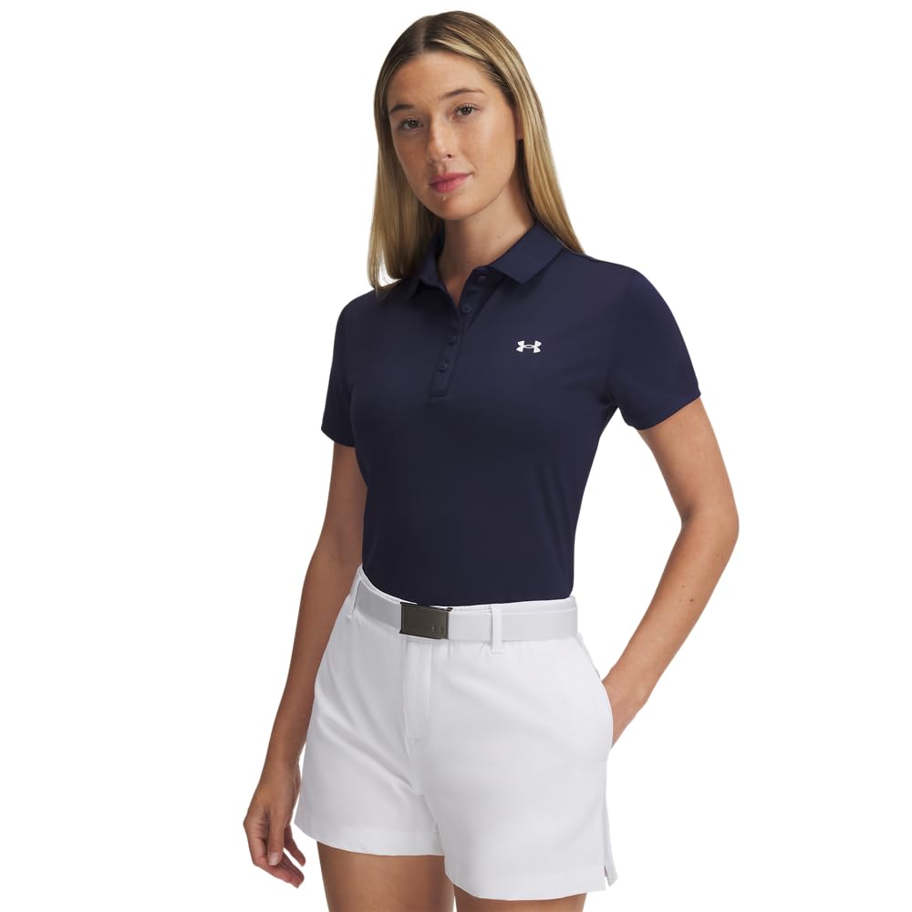 Under Armour Women's Active Short Sleeve Polo - Medium - (410) Midnight Navy / / White