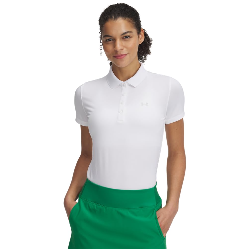 Under Armour Women's Active Short Sleeve Polo - Medium - (410) Midnight Navy / / White