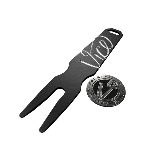VICE Golf Gator Divot Tool + Ball Marker Set - Gunmetal -