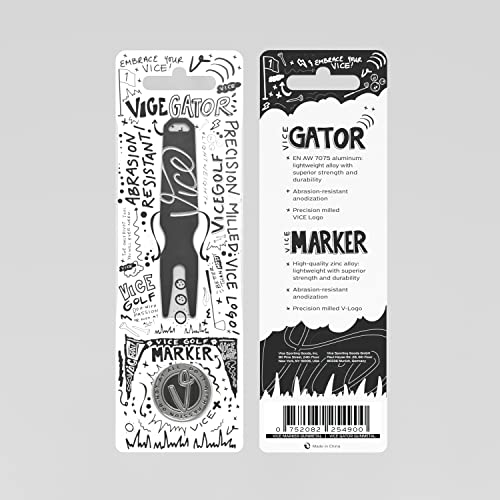 VICE Golf Gator Divot Tool + Ball Marker Set - Gunmetal -