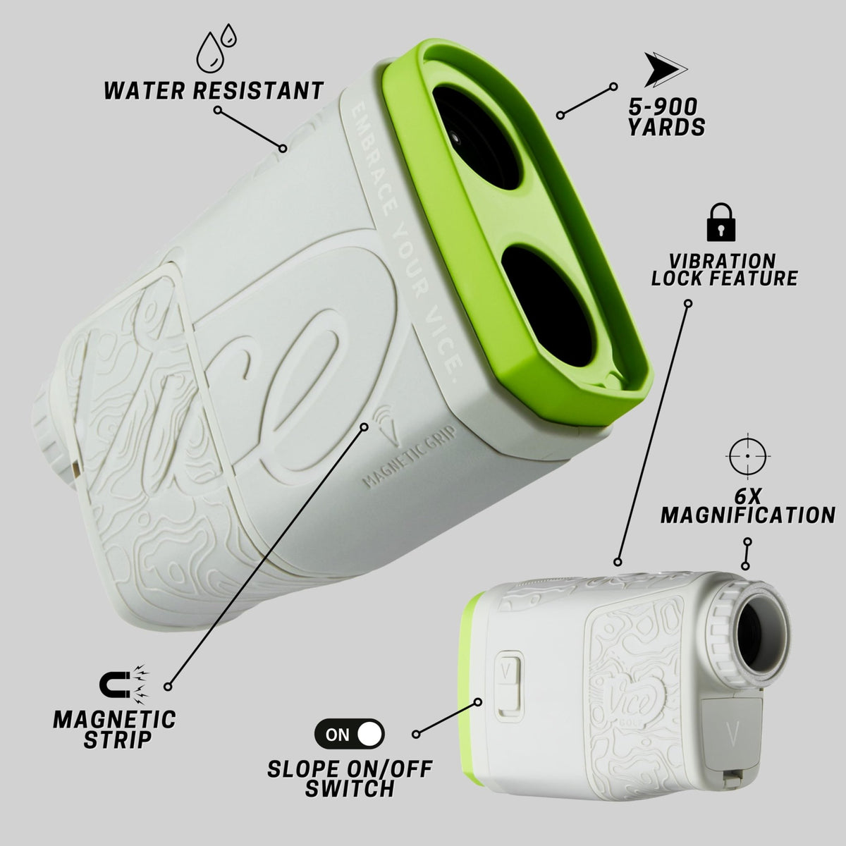 Vice Horizon Golf Laser Rangefinder with Slope - Black -