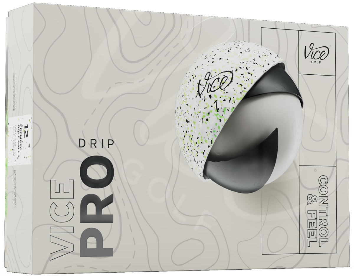 Vice Pro Golf Balls - Lime/Black Drip -