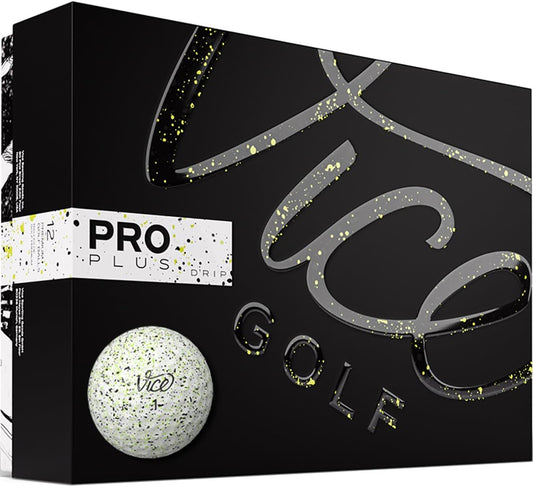 Vice Pro Plus Golf Balls - Lime/Black Drip -