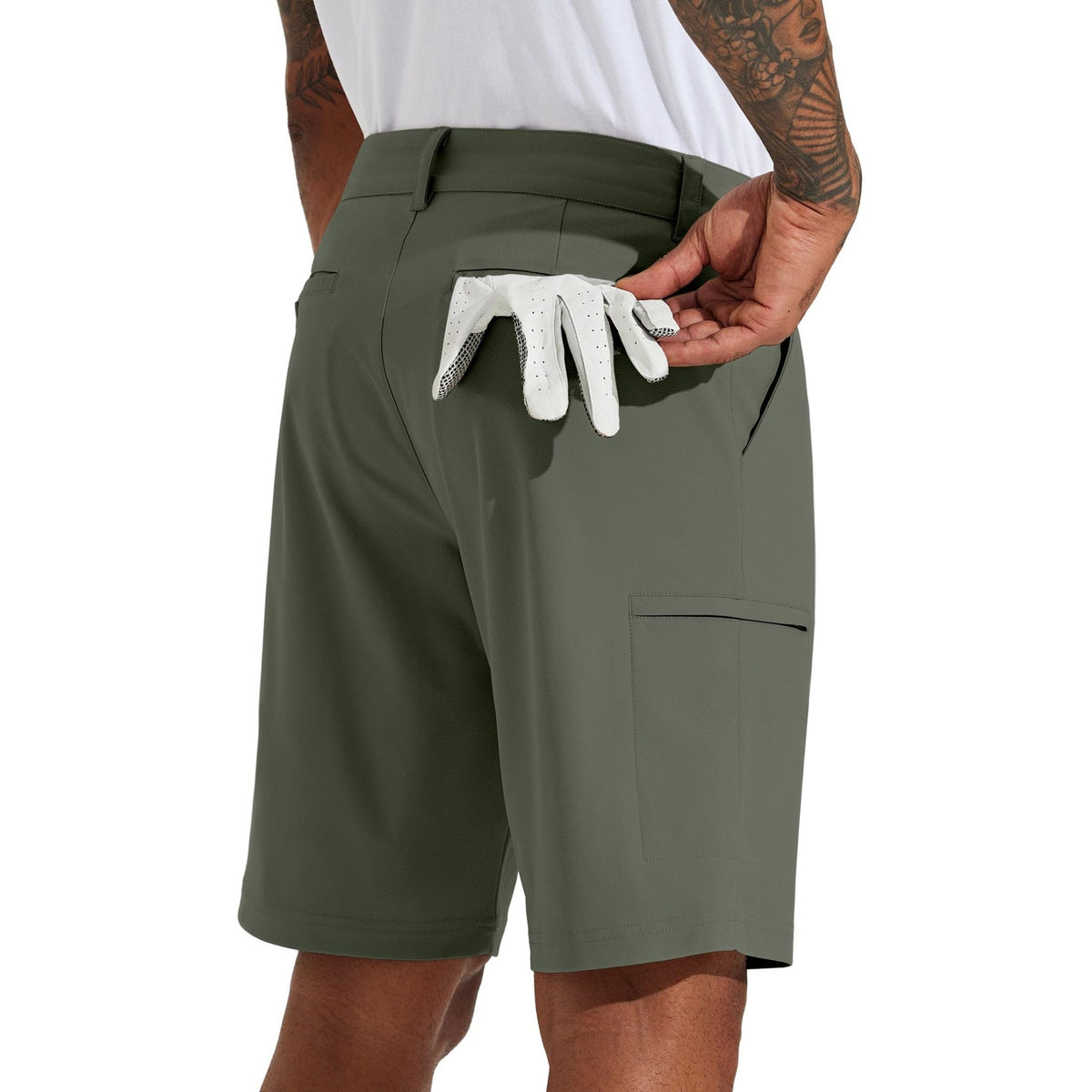 Willit Men's Golf Shorts Stretch Hiking Cargo Shorts Athletic Quick Dry Casual Work Shorts with Pockets 10" - Dusty Blue - 38