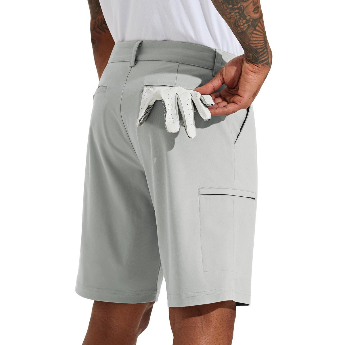 Willit Men's Golf Shorts Stretch Hiking Cargo Shorts Athletic Quick Dry Casual Work Shorts with Pockets 10" - Dusty Blue - 38