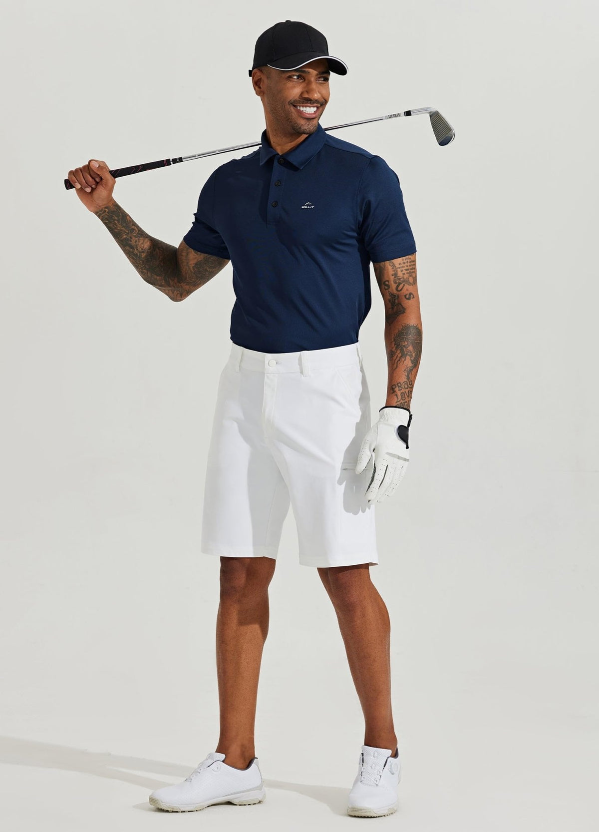 Willit Men's Golf Shorts Stretch Hiking Cargo Shorts Athletic Quick Dry Casual Work Shorts with Pockets 10" - Dusty Blue - 38