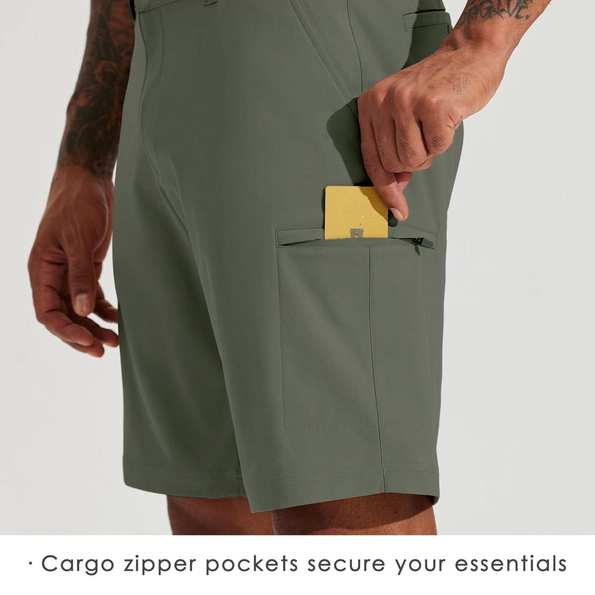 Willit Men's Golf Shorts Stretch Hiking Cargo Shorts Athletic Quick Dry Casual Work Shorts with Pockets 10" - Dusty Blue - 38