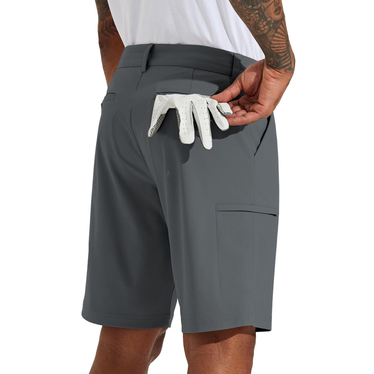 Willit Men's Golf Shorts Stretch Hiking Cargo Shorts Athletic Quick Dry Casual Work Shorts with Pockets 10" - Dusty Blue - 38
