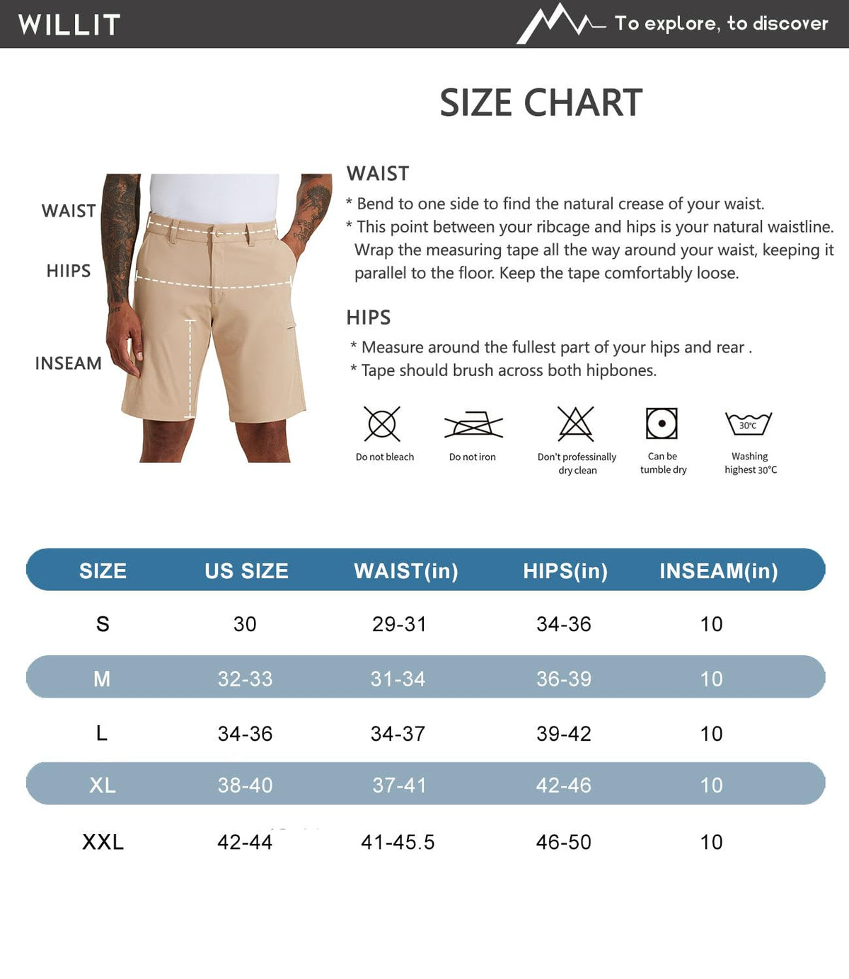 Willit Men's Golf Shorts Stretch Hiking Cargo Shorts Athletic Quick Dry Casual Work Shorts with Pockets 10" - Dusty Blue - 38