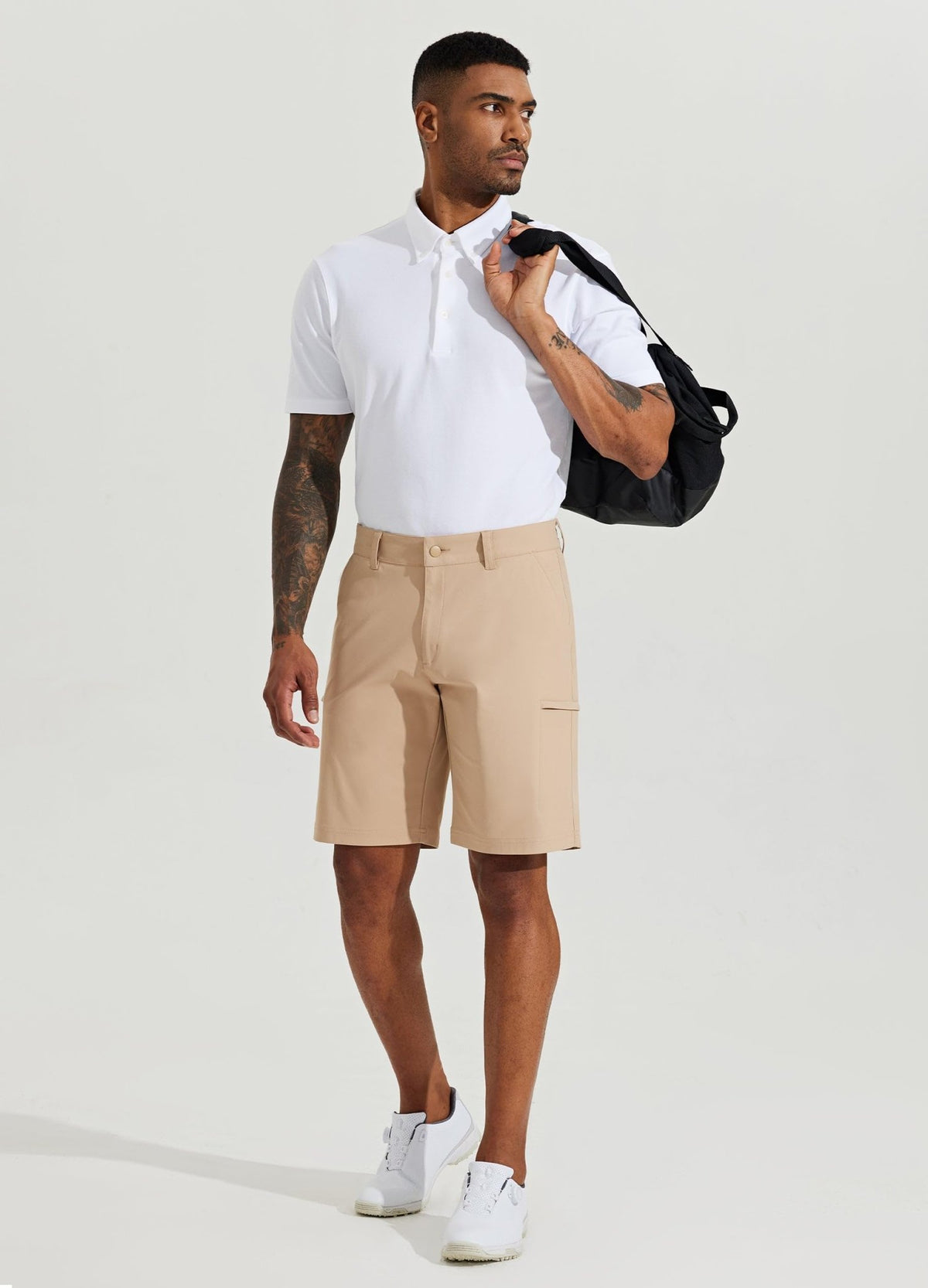 Willit Men's Golf Shorts Stretch Hiking Cargo Shorts Athletic Quick Dry Casual Work Shorts with Pockets 10" - Dusty Blue - 38