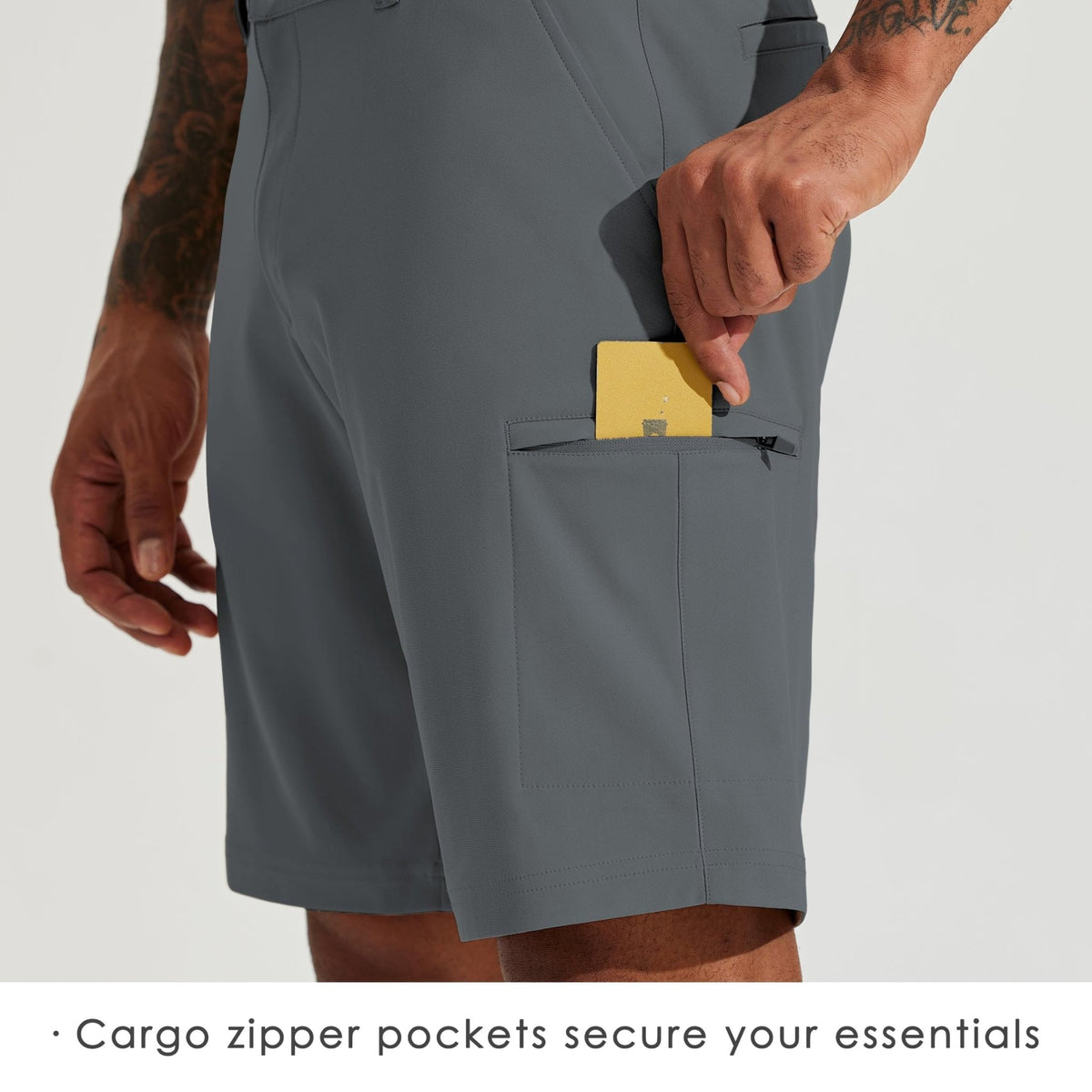 Willit Men's Golf Shorts Stretch Hiking Cargo Shorts Athletic Quick Dry Casual Work Shorts with Pockets 10" - Dusty Blue - 38
