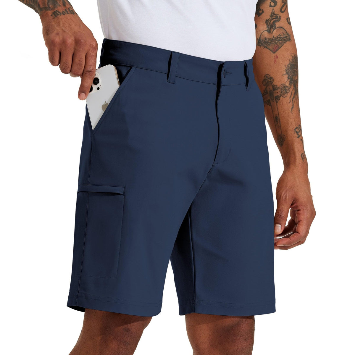 Willit Men's Golf Shorts Stretch Hiking Cargo Shorts Athletic Quick Dry Casual Work Shorts with Pockets 10" - Navy - 42