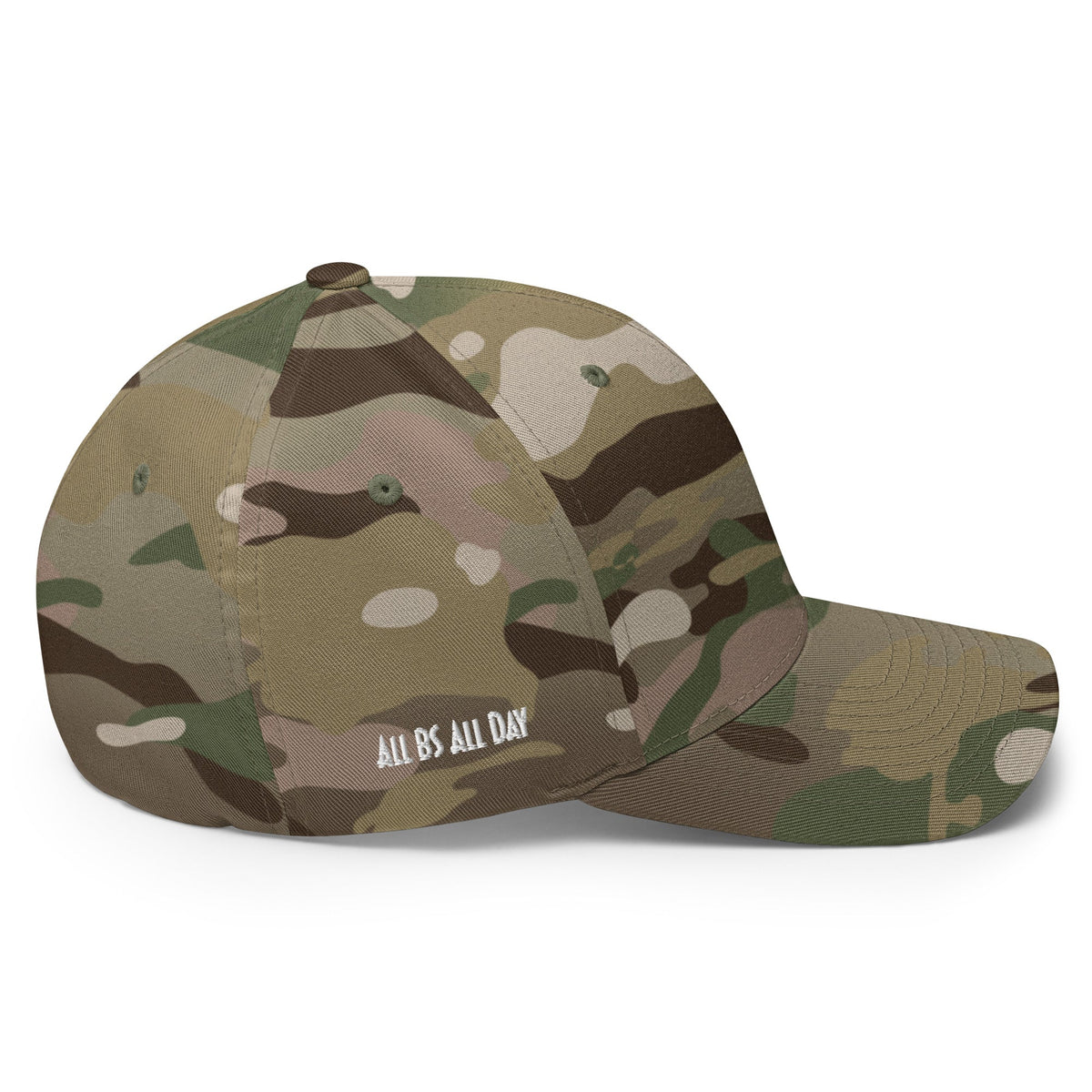 All BS All Day White Logo Flexfit Hat - Dark Grey - S/M