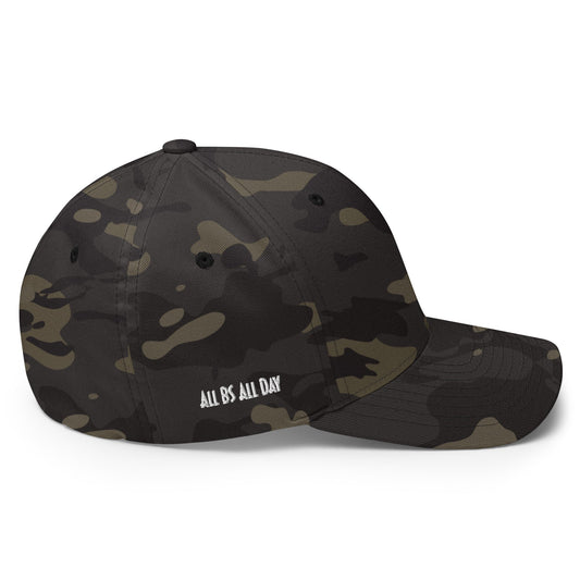 All BS All Day White Logo Flexfit Hat - Multicam Black - S/M