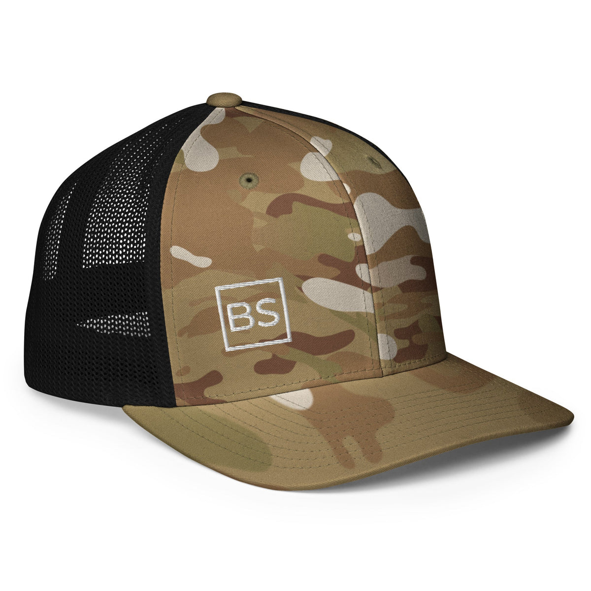 Black Square Closed-back trucker cap - Multicam Green/Black -