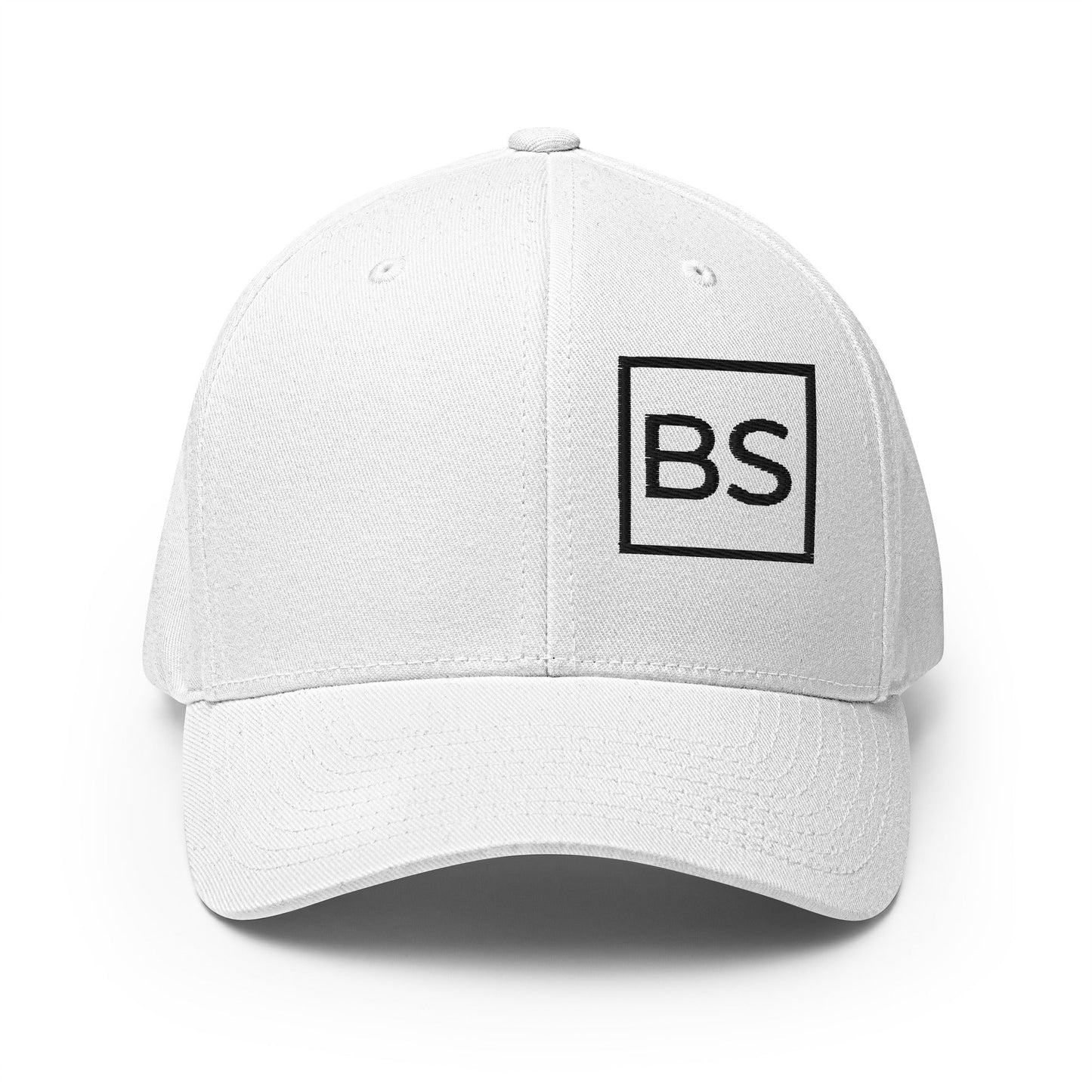 Black Square Flag Flexfit Hat - White - S/M