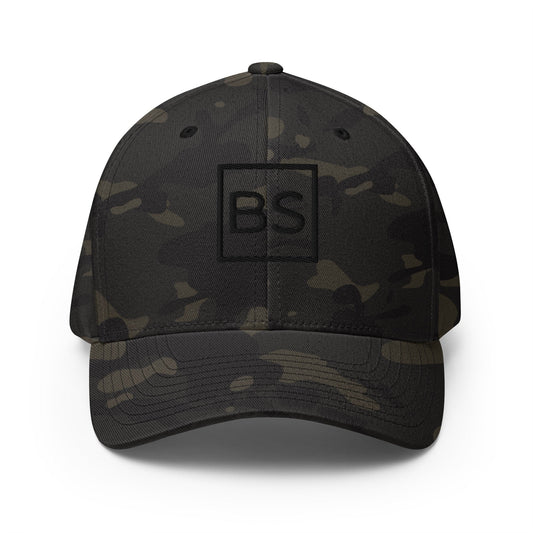 Black Square Golf Logo Flexfit Hat - Multicam Black - S/M