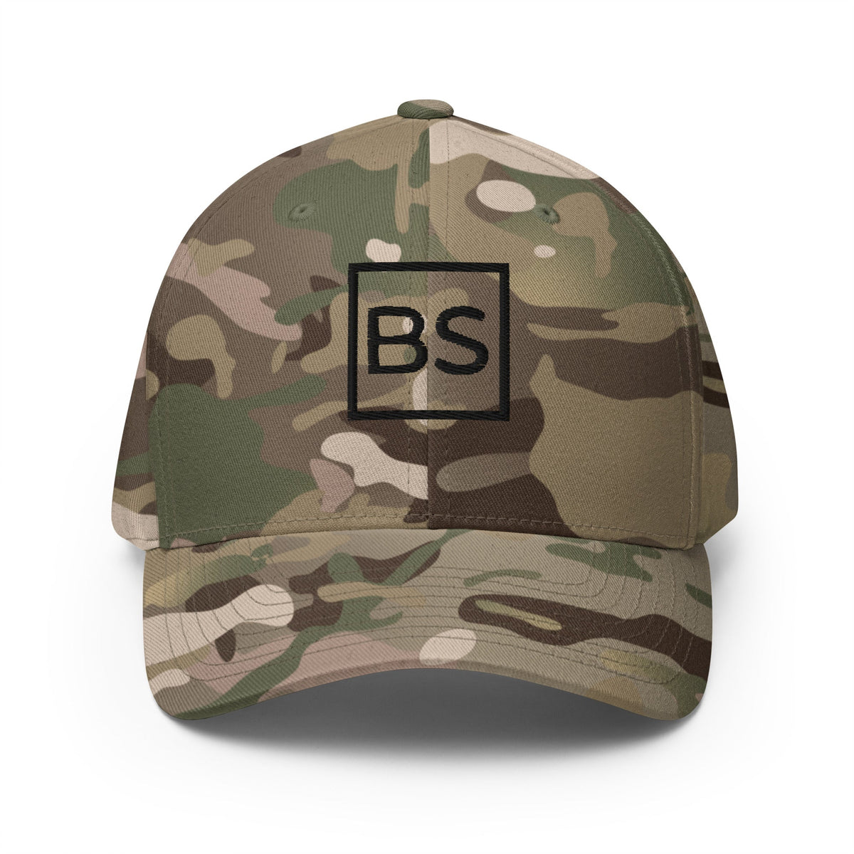 Black Square Golf Logo Flexfit Hat - Multicam Green - S/M