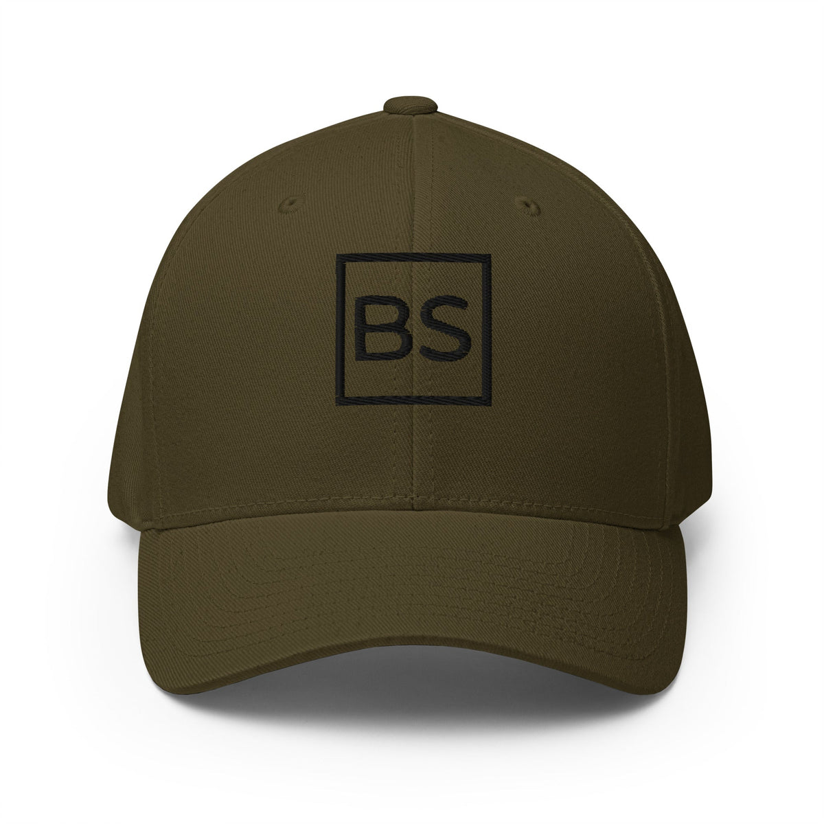 Black Square Golf Logo Flexfit Hat - Olive - S/M