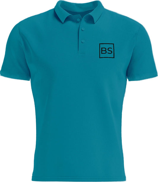Black Square Golf Men's Logo Sport Polo Shirt - Tropic Blue - M