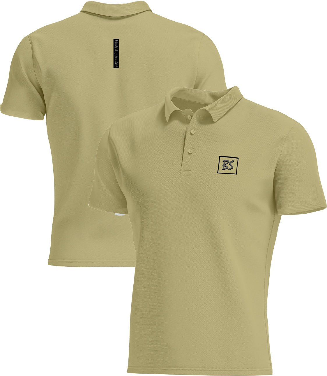 Black Square Golf Men's Style Tag Golf Polo - Vegas Gold - S