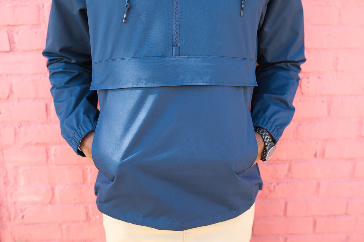 Black Square Golf Water Resistant Anorak Jacket - xs - navy