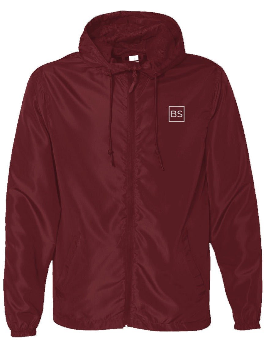 BS Water Resistant Lightweight Windbreaker - s - maroon