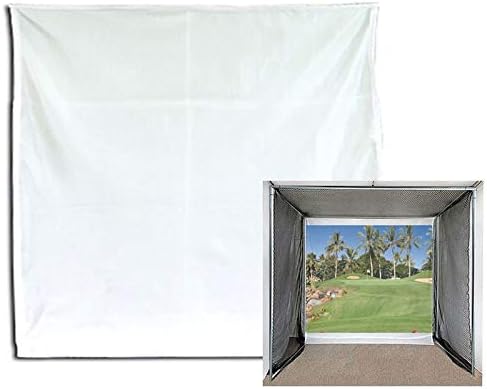Cimarron Sports Tour Simulator Golf Practice Hitting Net Enclosure with 10' x 10' White Simulator Ready Projection Impact Screen and 5' x 10' x 10' DIY Golf Frame Corner Kit - 
