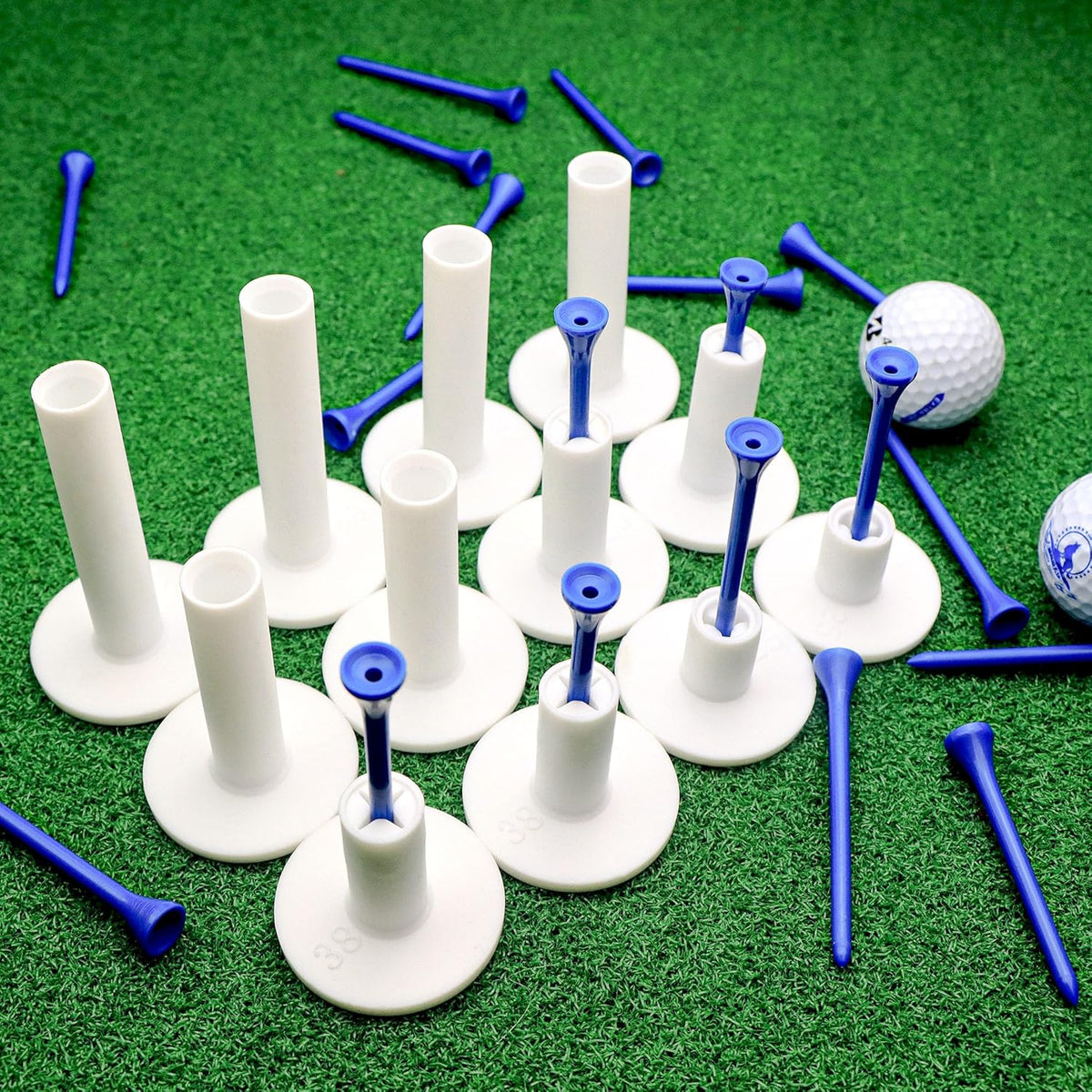 Rubber Golf Tees for Mats, Golf Tee Holder for Driving Range & Simulator - 