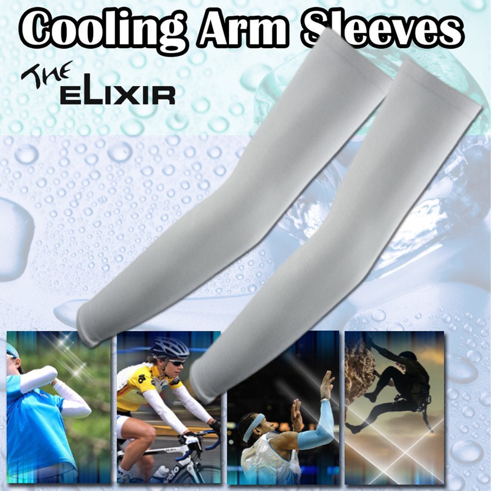 1 Pair of Golf Sun Sleeves Arm Compression Cooling Sleeves UV Protective, Gray - Gray -