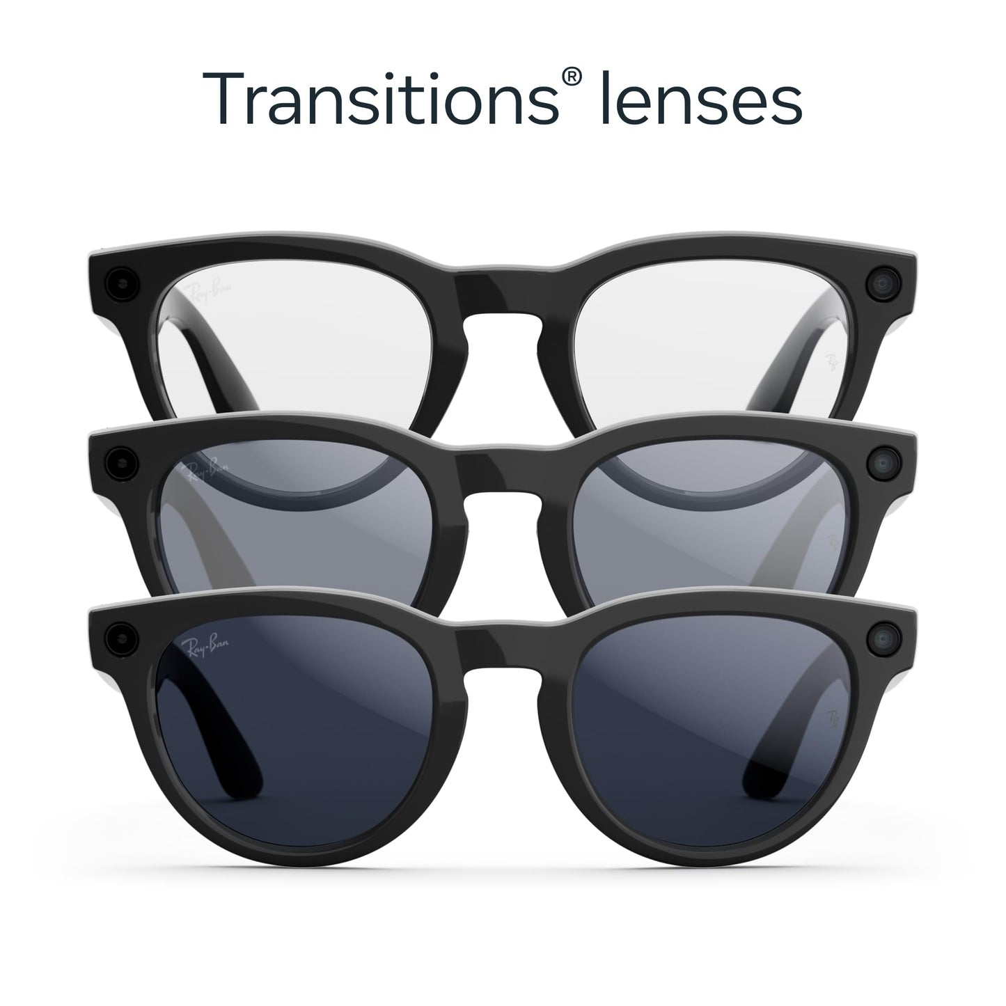 Ray-Ban | Meta Headliner (Gen 2) - Shiny Black, Transitions® Sapphire lenses