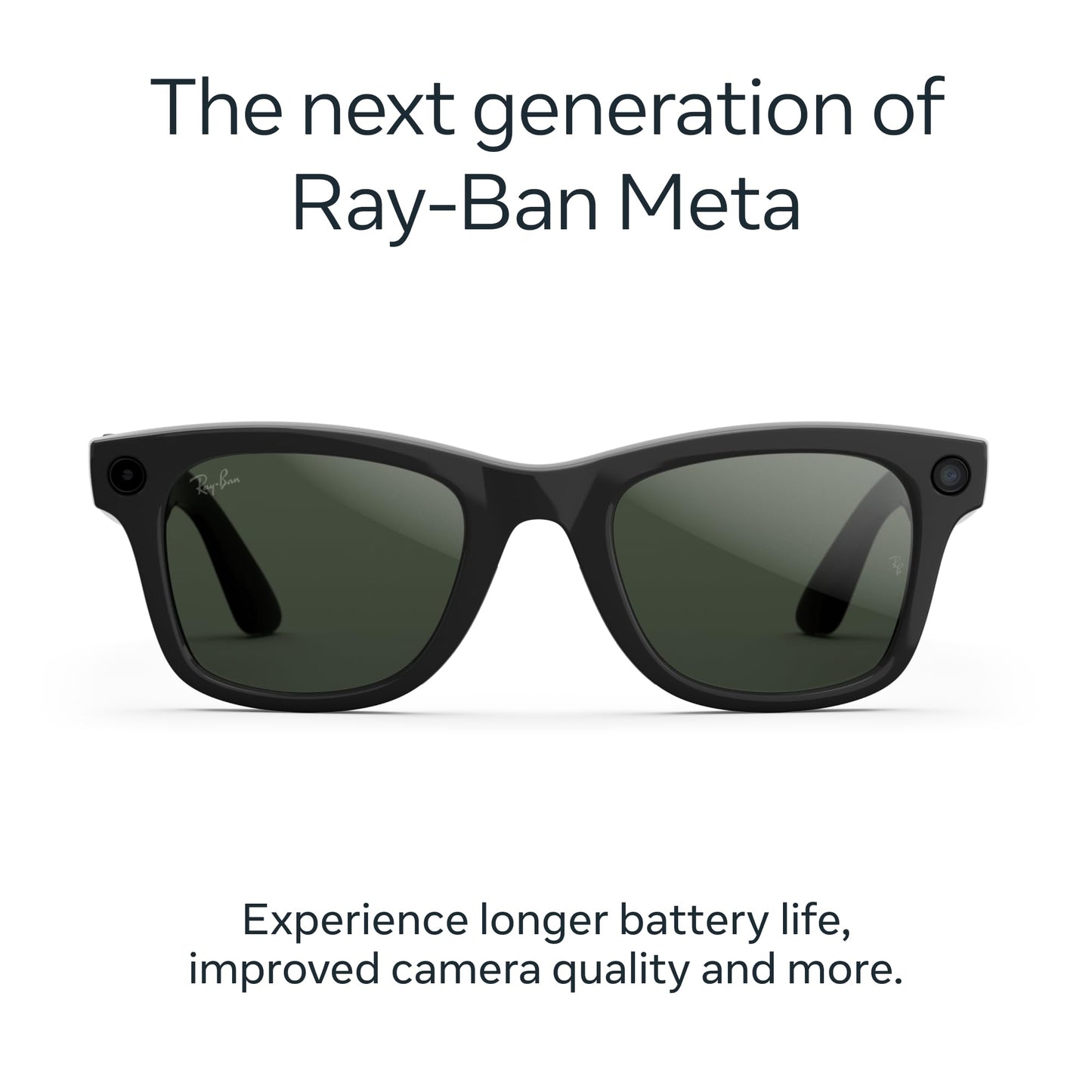 Ray-Ban | Meta Wayfarer Large (Gen 2) - Matte Black, Polarized Gradient Graphite lenses