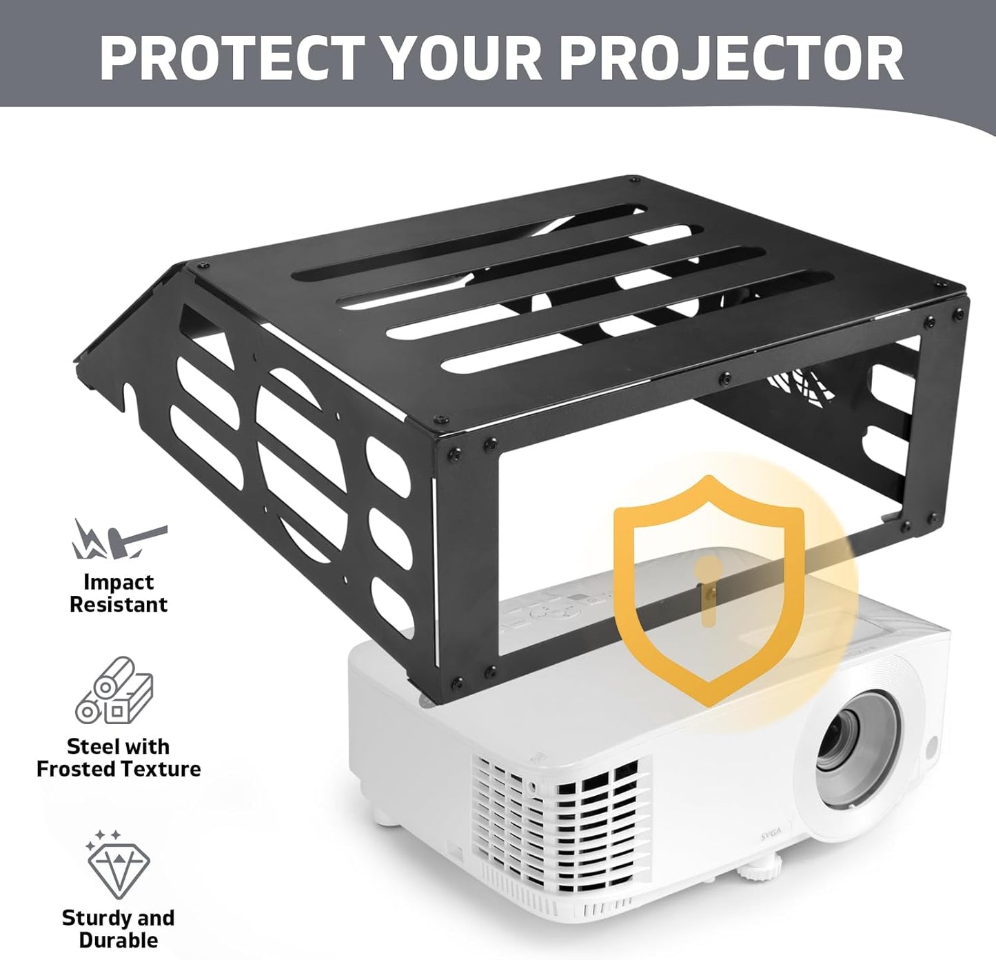 Golf Simulator Projector Cover - Floor Mounted Enclosure with Cooling Fan for Optimal Protection