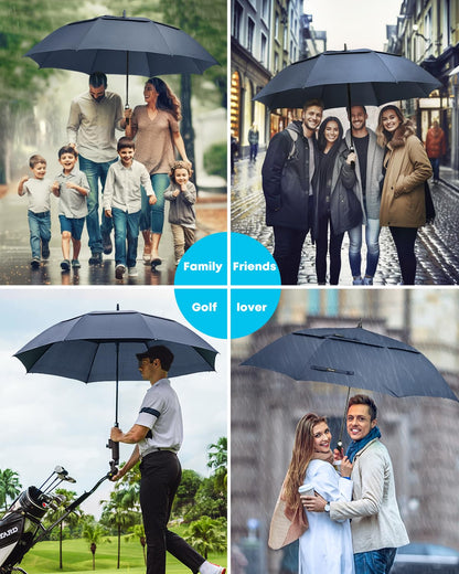 Gonex 54/62/68/72/80 Inch Extra Large Golf Umbrella - Black - 72 inch