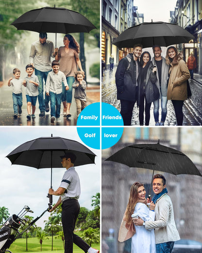 Gonex 54/62/68/72/80 Inch Extra Large Golf Umbrella - Black - 72 inch