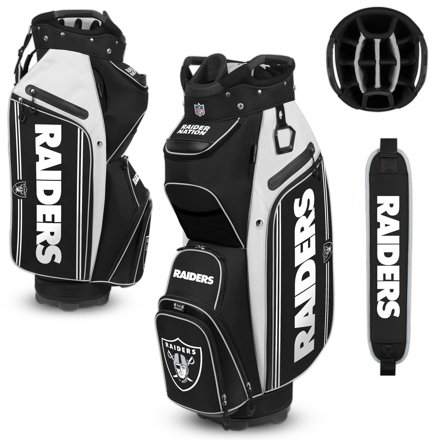 Las Vegas Raiders The Bucket III Cooler Cart Golf Bag |Team Effort