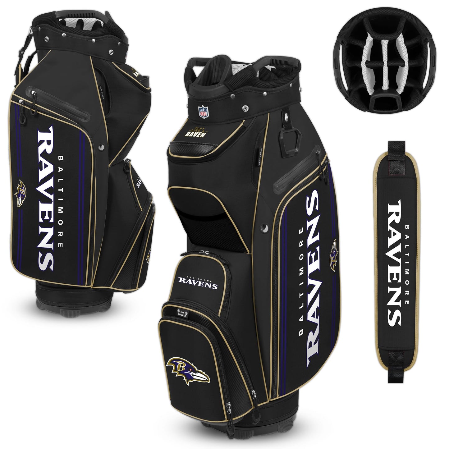 Baltimore Ravens The Bucket III Cooler Cart Golf Bag |Team Effort