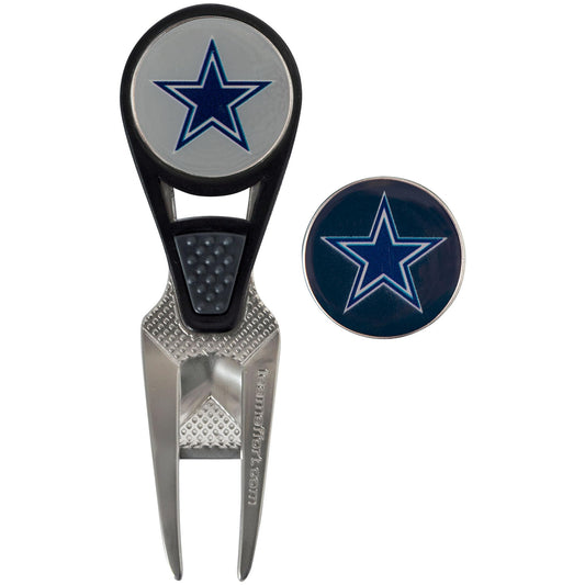 Dallas Cowboys CVX Ball Mark Repair Tool & 2 Ball Markers |Team Effort