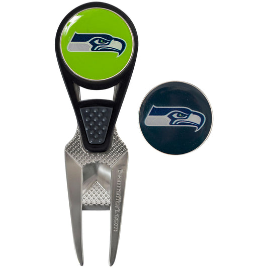 Seattle Seahawks CVX Ball Mark Repair Tool & 2 Ball Markers |Team Effort