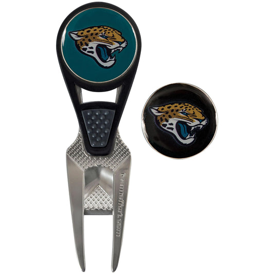 Jacksonville Jaguars CVX Ball Mark Repair Tool & 2 Ball Markers |Team Effort