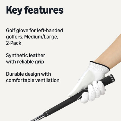 Amazon Basics All-Weather Golf Gloves for Men