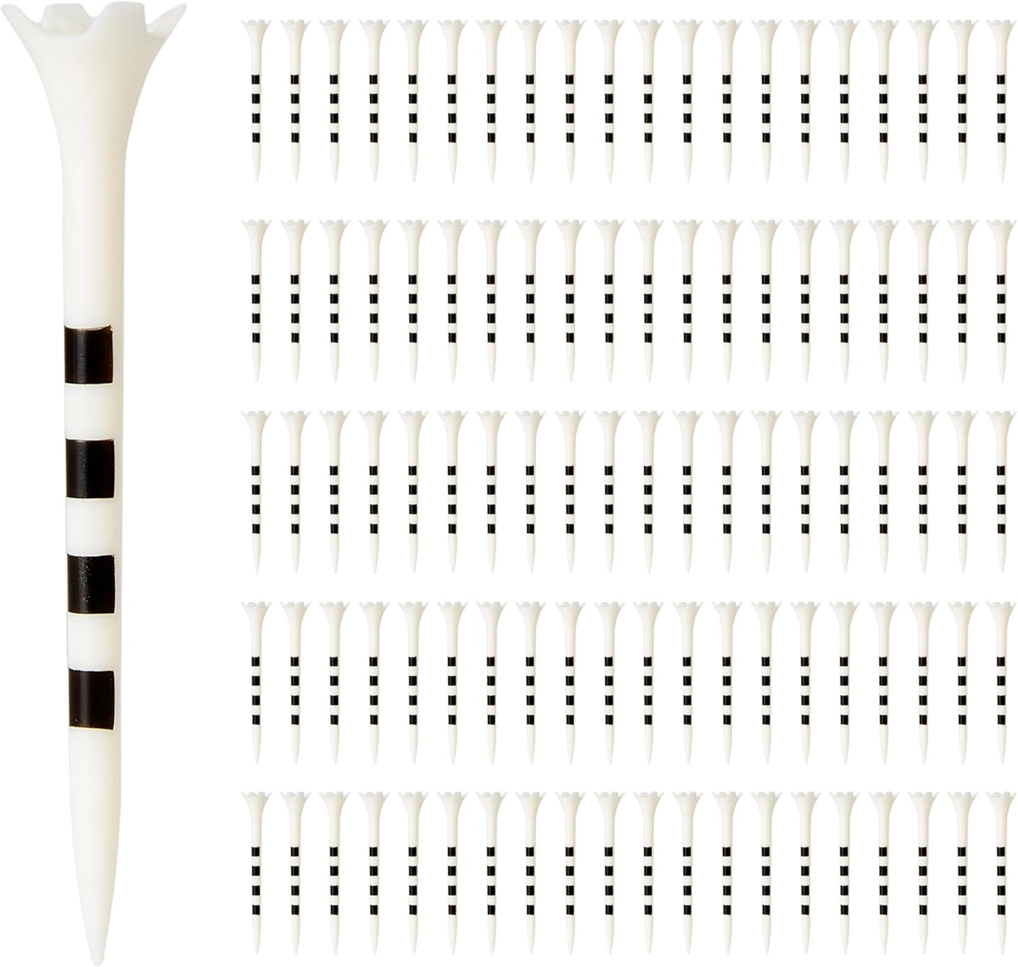 Amazon Basics Golf Tees with Height Marker System- Recycled Plastic Tees with 4-Prong Head