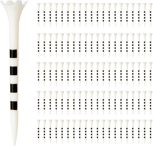 Amazon Basics Golf Tees with Height Marker System- Recycled Plastic Tees with 4-Prong Head