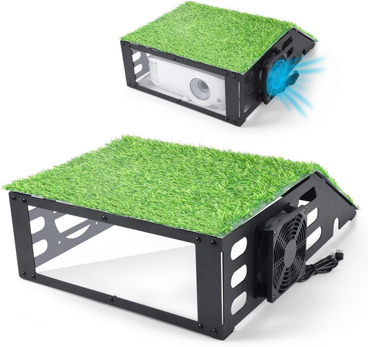 Golf Simulator Projector Cover - Floor Mounted Enclosure with Cooling Fan for Optimal Protection